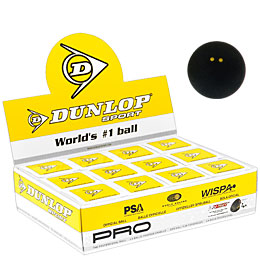 Dozen Dunlop Pro Double Yellow Dot Squash Balls